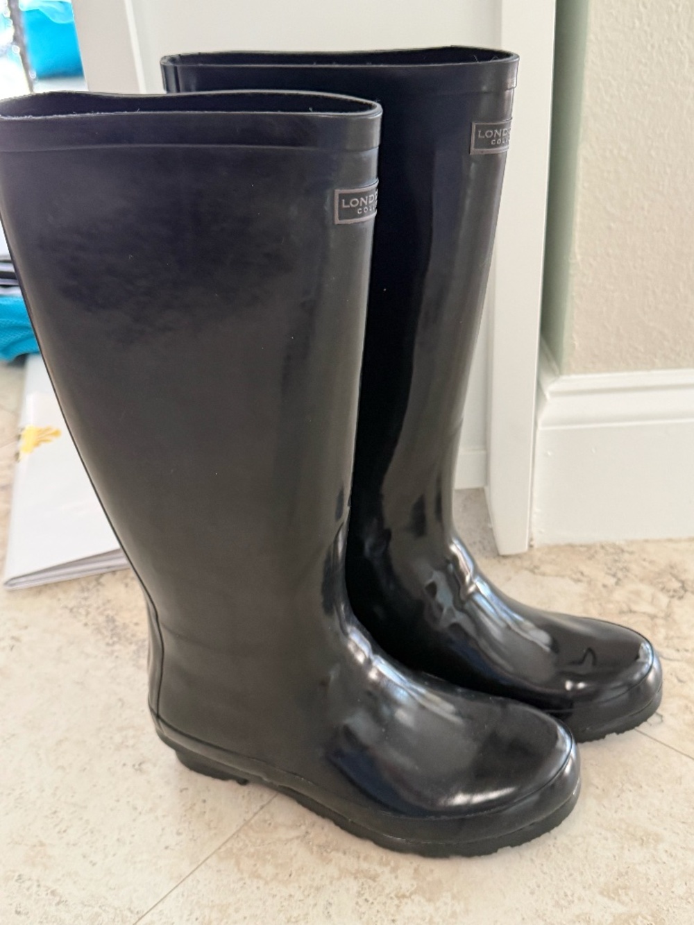 London Fog Rain Boots - black
